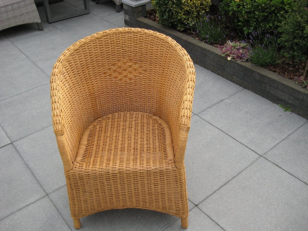 Rieten stoel, Huis en Inrichting, Stoelen, Ophalen, Riet, Gebruikt, Bruin