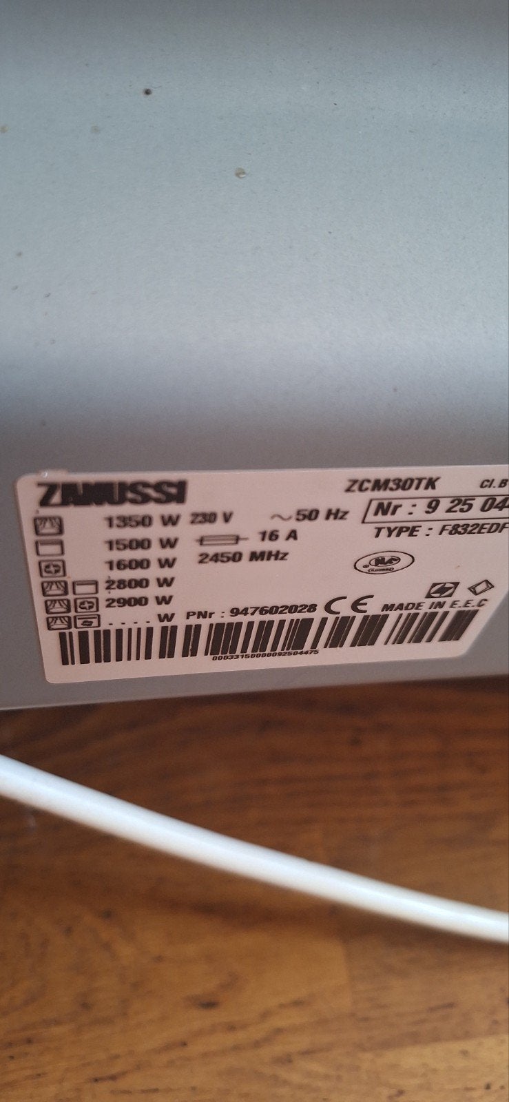 Magnetron Zanussi  20 euro vaste prijs, Witgoed en Apparatuur, Magnetrons, Ophalen of Verzenden, Gebruikt