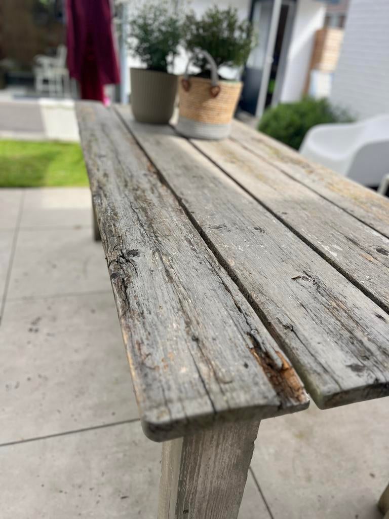 Robuuste houten tuintafel - Gebruikt, Tuin en Terras, Tuintafels, Ophalen, Gebruikt, Rechthoekig, Hout