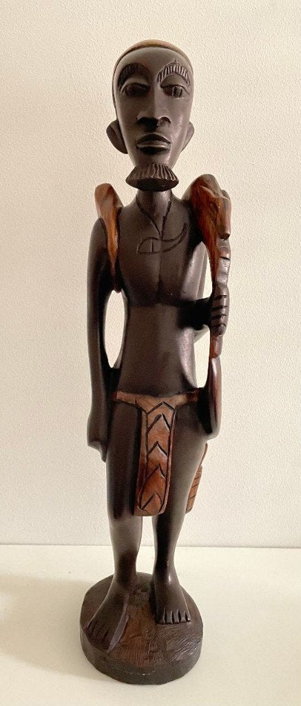 Ebben houten beeld Afrika 58 cm van De Makondé / Bantoe stam, Hout, Afrika, Ophalen of Verzenden, 58 cm