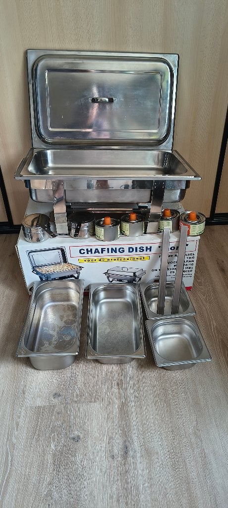 RVS chafing dish, buffet verwarmer, Huis en Inrichting, Ophalen, Overige typen, Zo goed als nieuw, Overige materialen