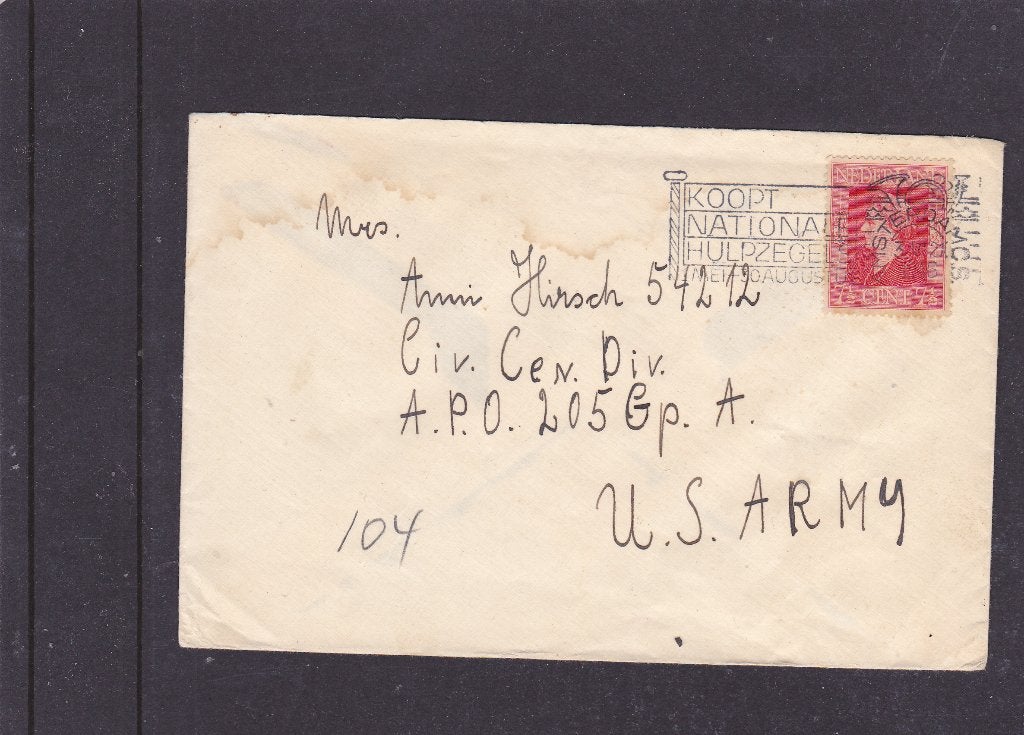 Brief 1946 naar US Army (325), Postzegels en Munten, Brieven en Enveloppen | Nederland, Verzenden, Envelop