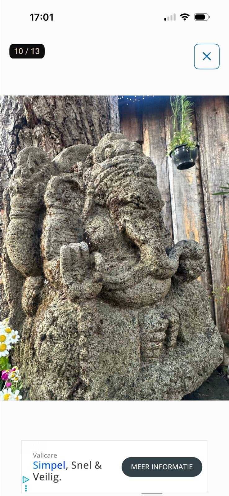 ganesha tuinbeeld > 100 jaar oud bali antiek indië, Tuin en Terras, Ophalen of Verzenden, Zo goed als nieuw, Waterornament