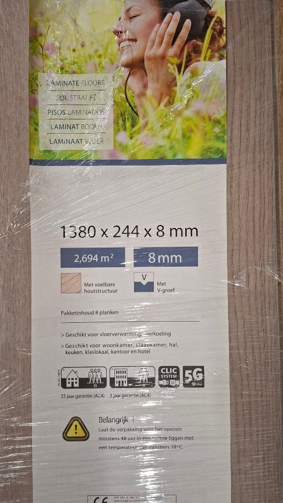 Mooie ingelstad Eiken donker grijs laminaat, Ophalen, ., ., Nieuw