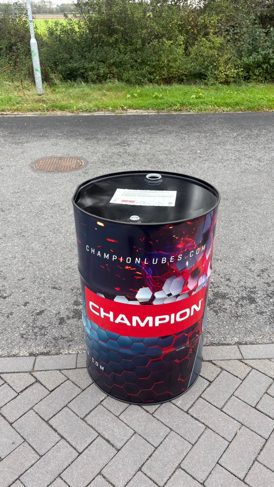 Olievat oliedrum 200 liter van champions mancave, Tuin en Terras, Ophalen, Gebruikt, X, X