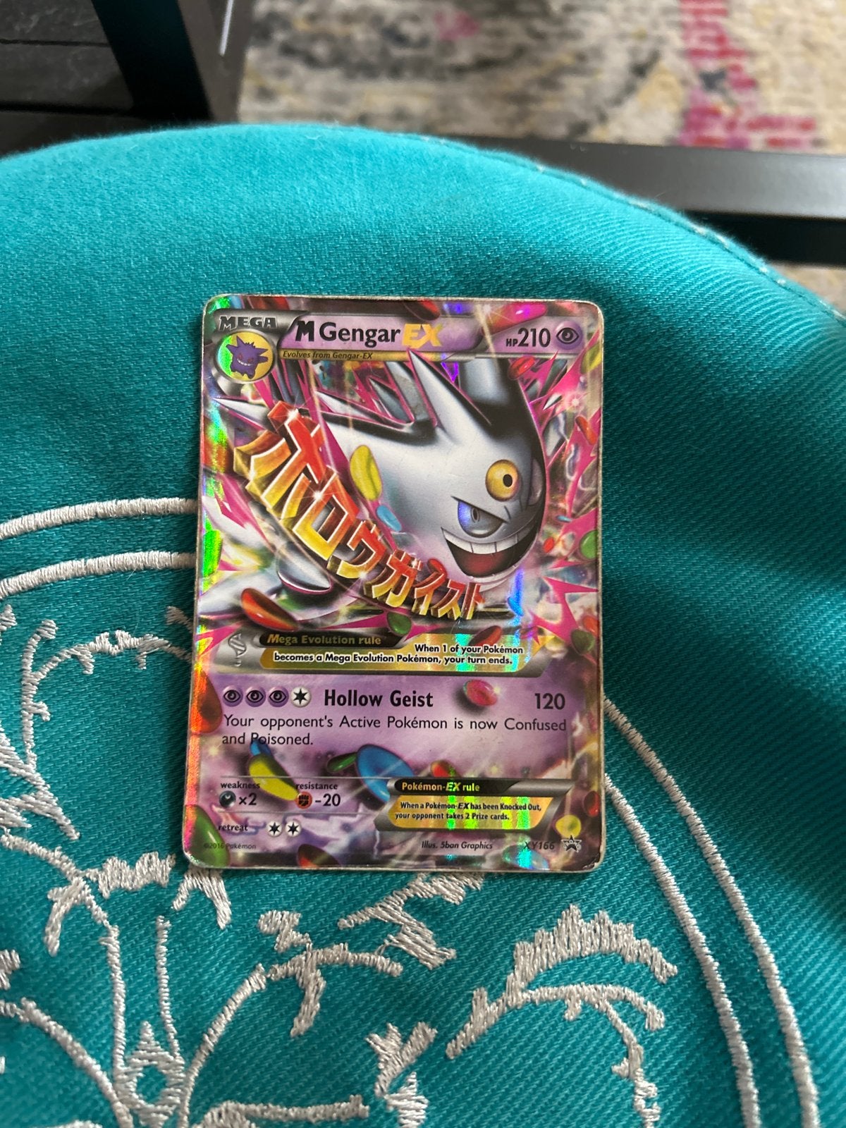 Pokémon M Gengar EX Kaart - Holografisch, Ophalen of Verzenden, Gebruikt, Losse kaart, Foil