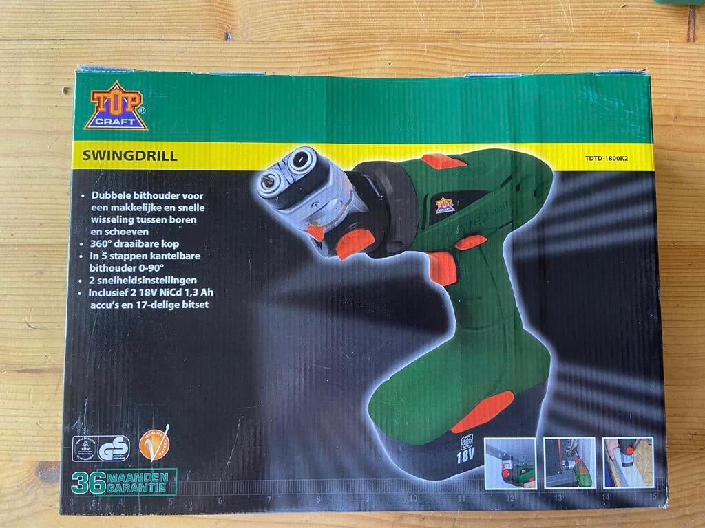 Accu schroefmachine Top Craft 18 v met dubbele kop, Ophalen of Verzenden, Zo goed als nieuw, Boor- en Schroefmachine