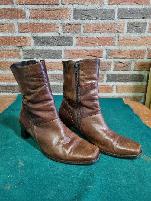 Enkellaarzen bruin leer hoge, Ophalen of Verzenden, 'T Olde Gre-j, Info@toldegrej.nl, Endepoelstraat 20f Didam