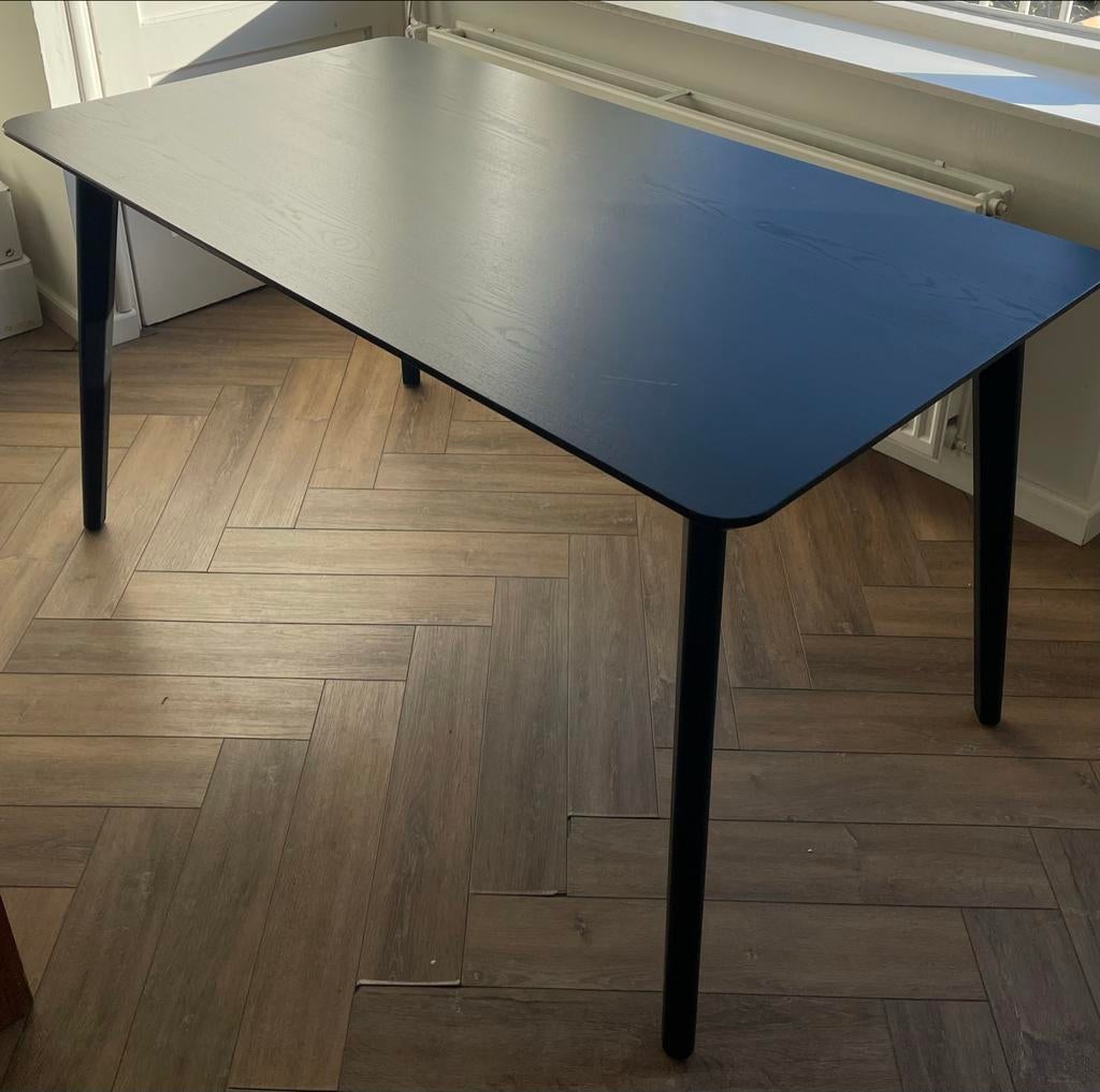 IKEA Lisabo eettafel - Zwart - 140x78 cm, Ophalen, Gebruikt, 100 tot 150 cm, 50 tot 100 cm