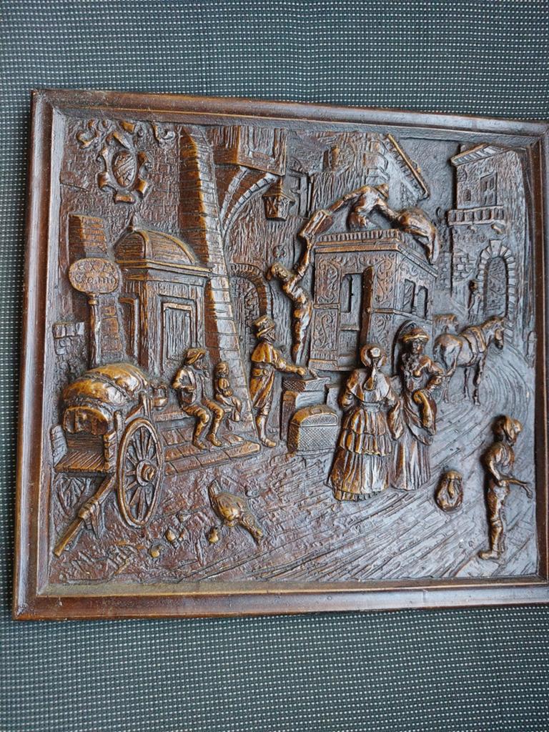 Antiek keramieken wandbord ZIE BESCHRIJVING, Antiek en Kunst, Antiek | Wandborden en Tegels, Ophalen of Verzenden
