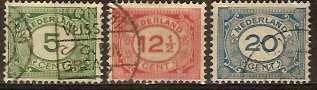 Nederland NVPH nr 107/9 gestempeld Cijfer 1921-22, Ophalen of Verzenden, T/m 1940, Gestempeld