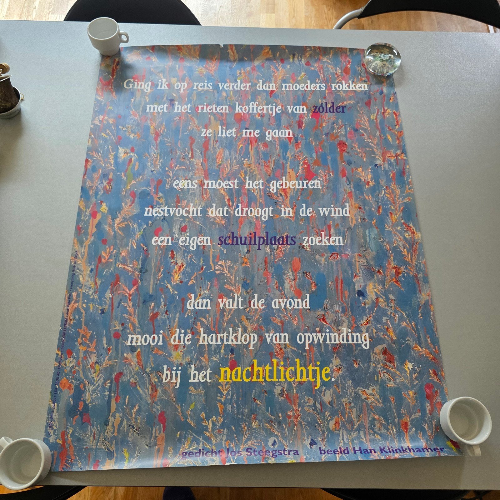 Plint Poster: Het Nachtlichtje - Gedicht Jos Steegstra (1995, Ophalen of Verzenden, Gelezen, Jos Steegstra, Eén auteur