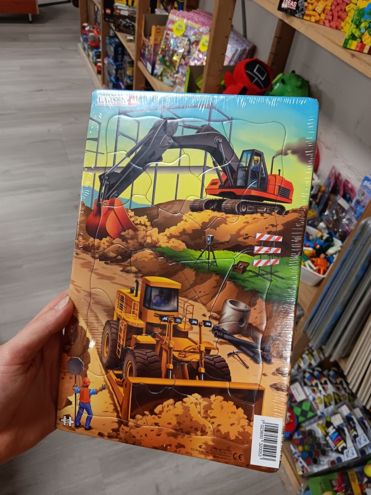 Larsen legpuzzel bouwplaats graafmachines 70 stukjes, Onbekend, Nieuw, Onbekend, 4 tot 6 jaar