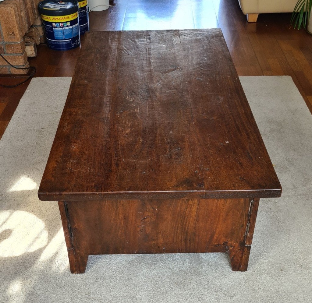 Salontafel - robuust donkerbruin, Huis en Inrichting, Ophalen, 100 tot 150 cm, 50 tot 100 cm, Zo goed als nieuw