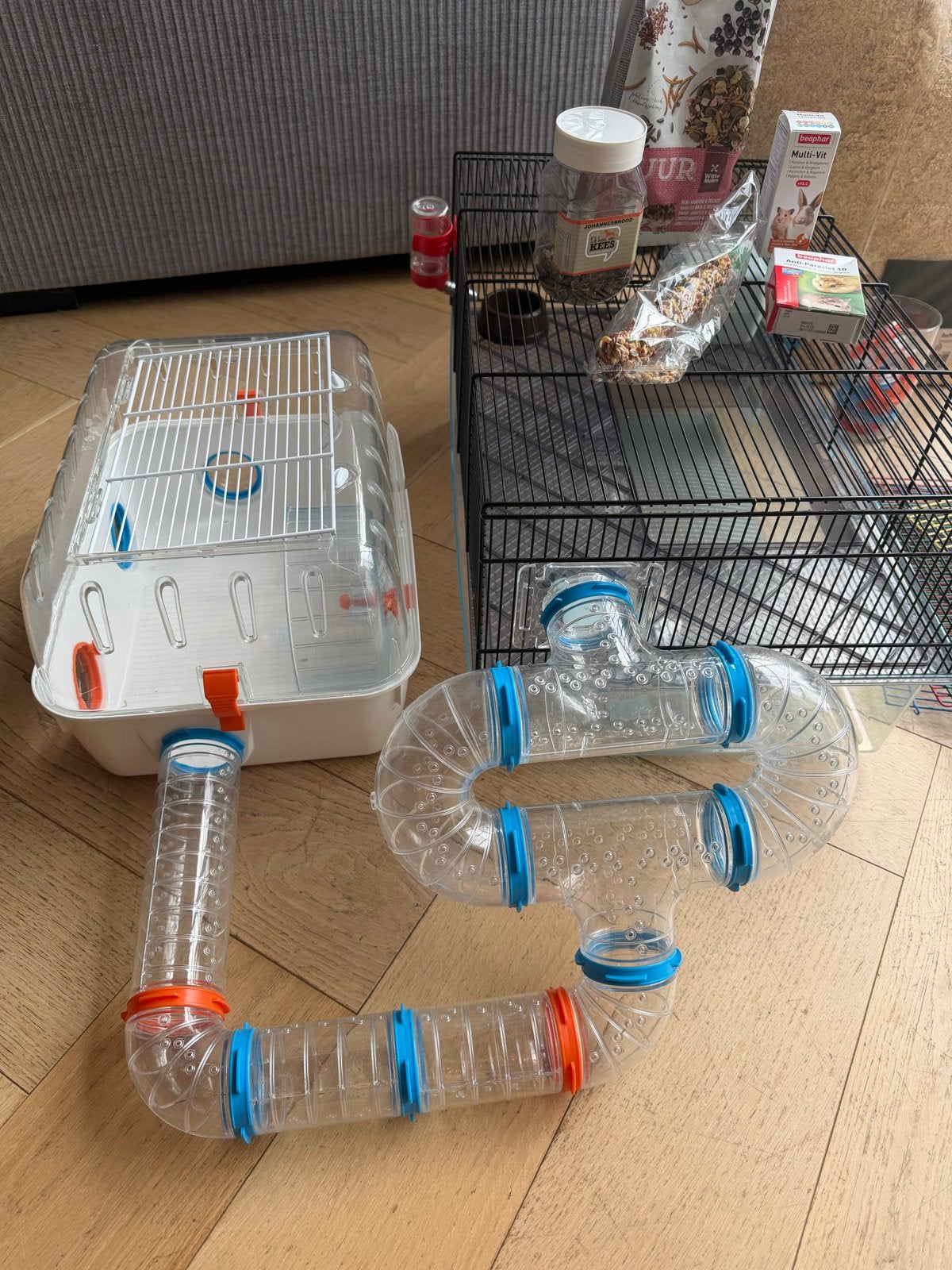 Complete kooi inclusief toebehoren voor kleine knaagdieren, Kooi, Minder dan 75 cm, Zo goed als nieuw, Ophalen