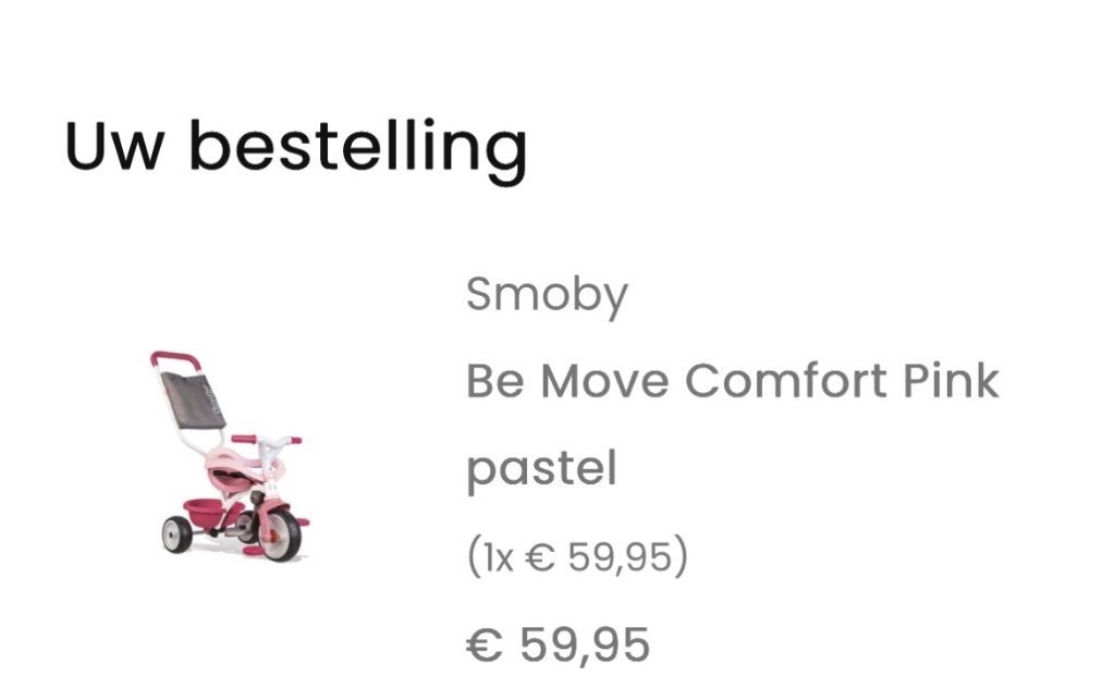 Smoby driewieler Be Move Comfort Pink pastel, Fietsen en Brommers, Fietsen | Driewielers, Ophalen, Gebruikt, Smoby