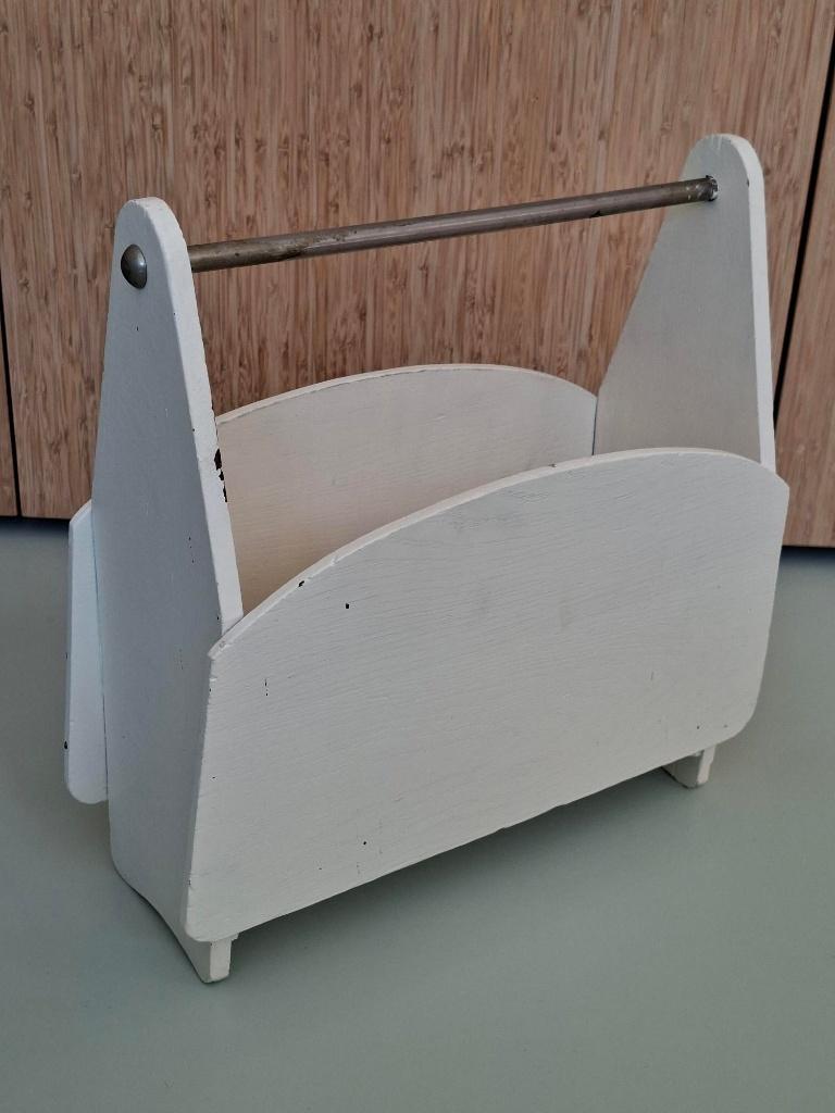 vintage mid century lectuurbak platenbak brocante jaren 5060, Ophalen of Verzenden, Gebruikt