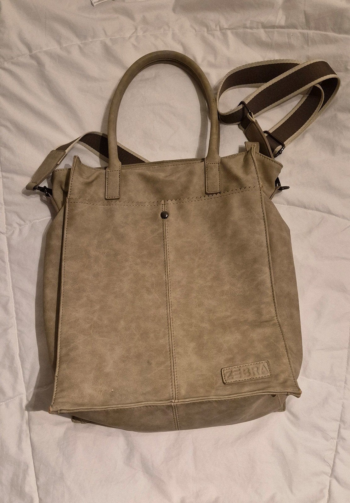 Zebra shopper lichte taupe kleur, Ophalen of Verzenden, Zo goed als nieuw, Beige, Shopper
