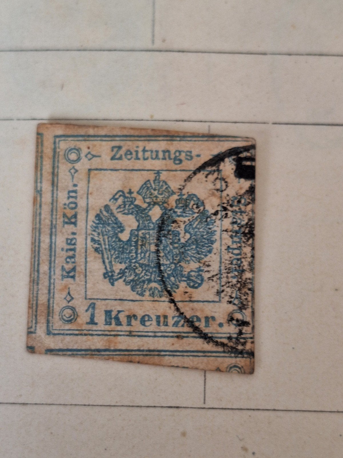 Oostenrijkse krantenzegel 1 Kreutzer O3, Ophalen of Verzenden, Gestempeld