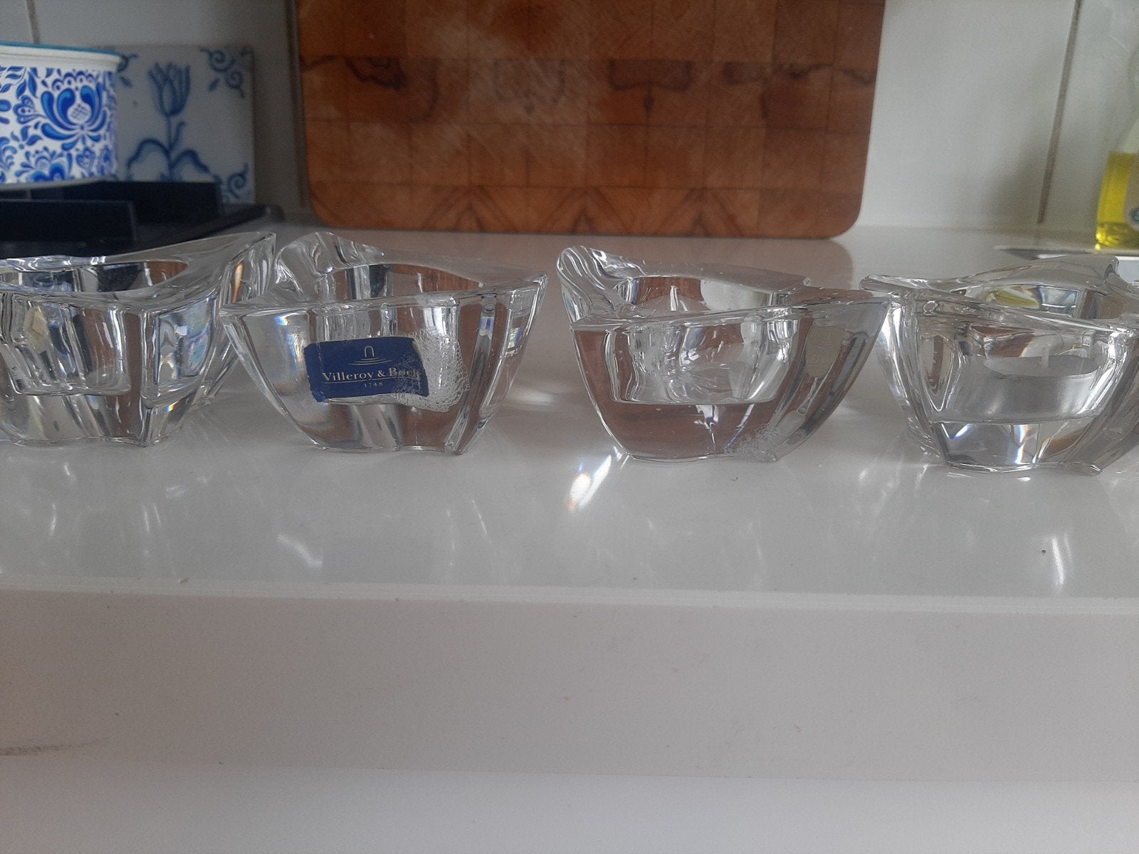 Villeroy & Boch kristallen waxinelichthouders, Waxinelichthouder, Ophalen of Verzenden, Villeroy & Boch, Glas