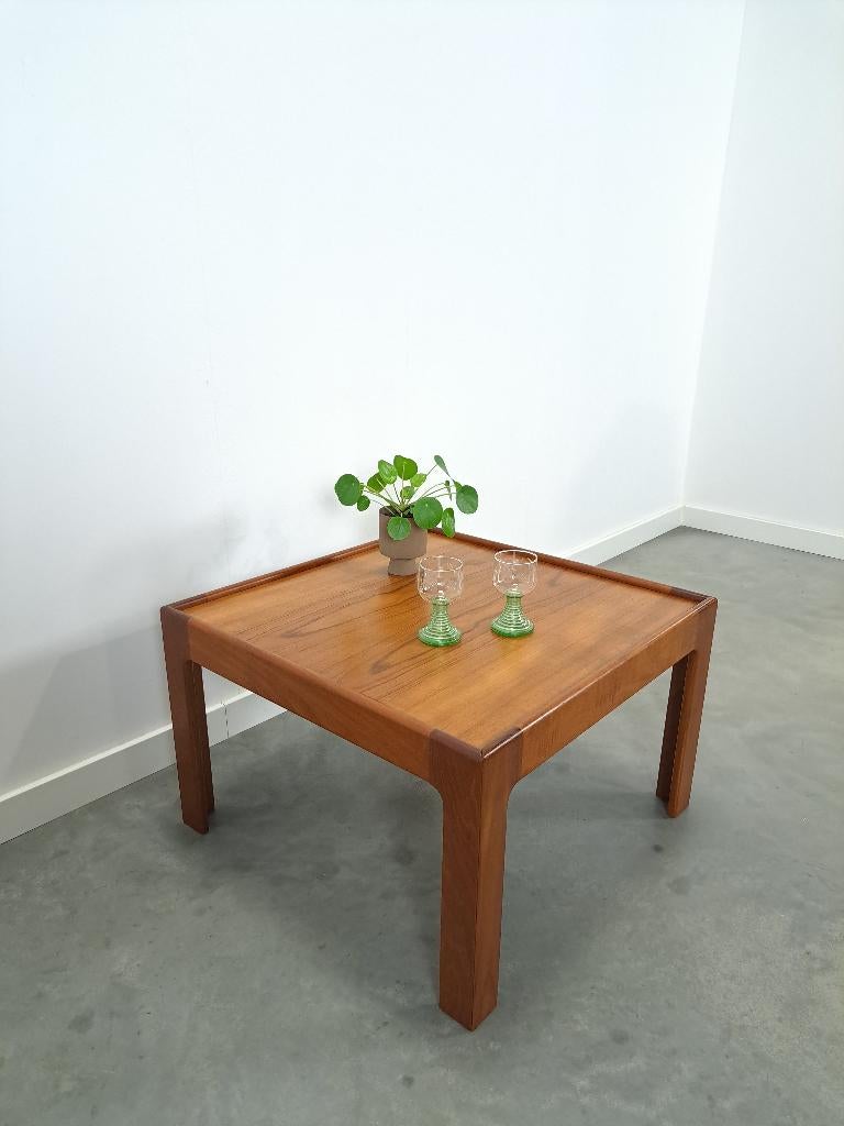 Deens teak design salontafel N. Eilersen, vintage tafel, Gebruikt, 50 tot 100 cm, Vintage, deens design, scandinavisch, Minder dan 50 cm