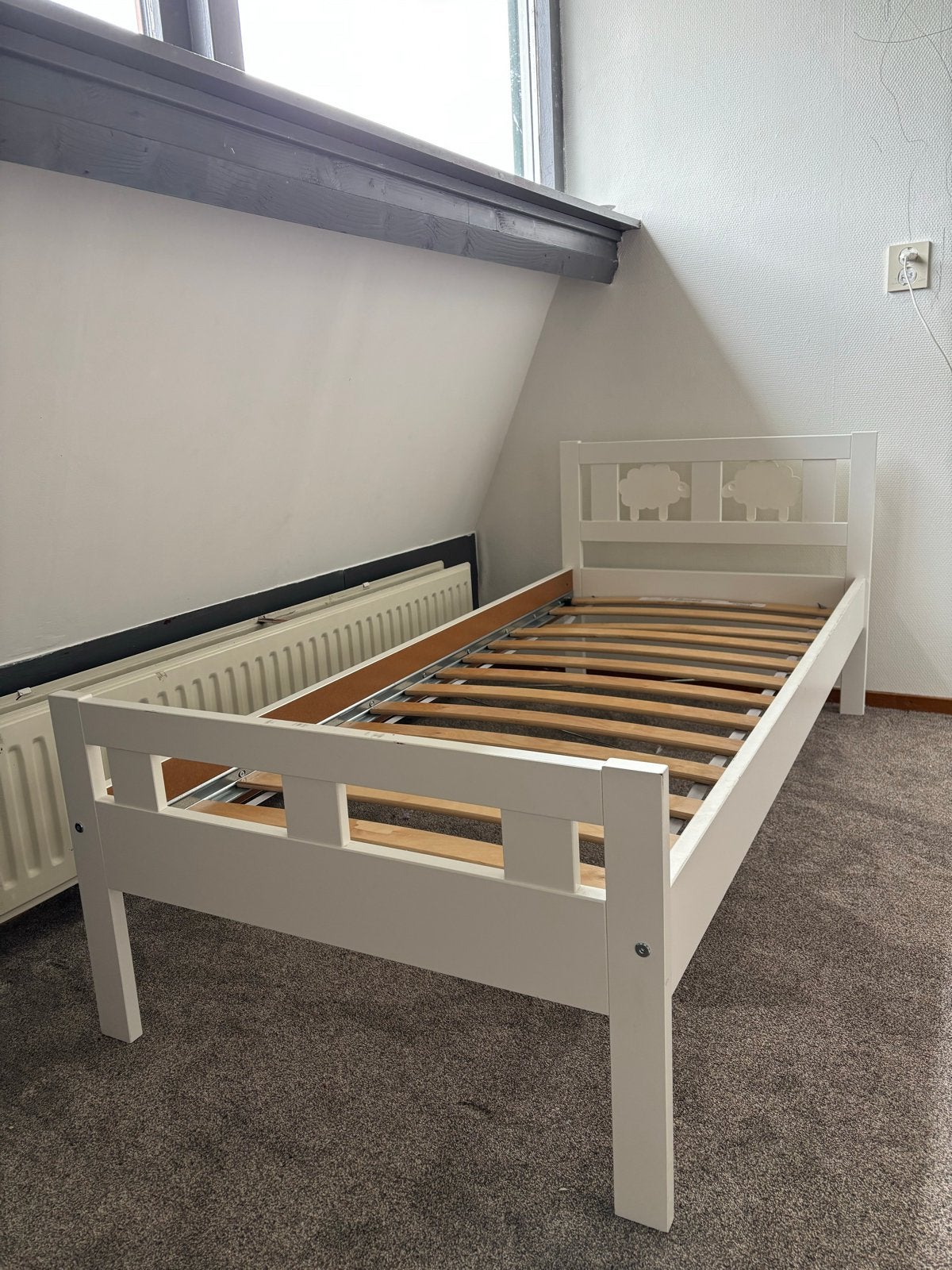 IKEA Kritter peuterbed 70x160 met lattenbodem, Ophalen, Gebruikt, Wit, 190 cm of minder