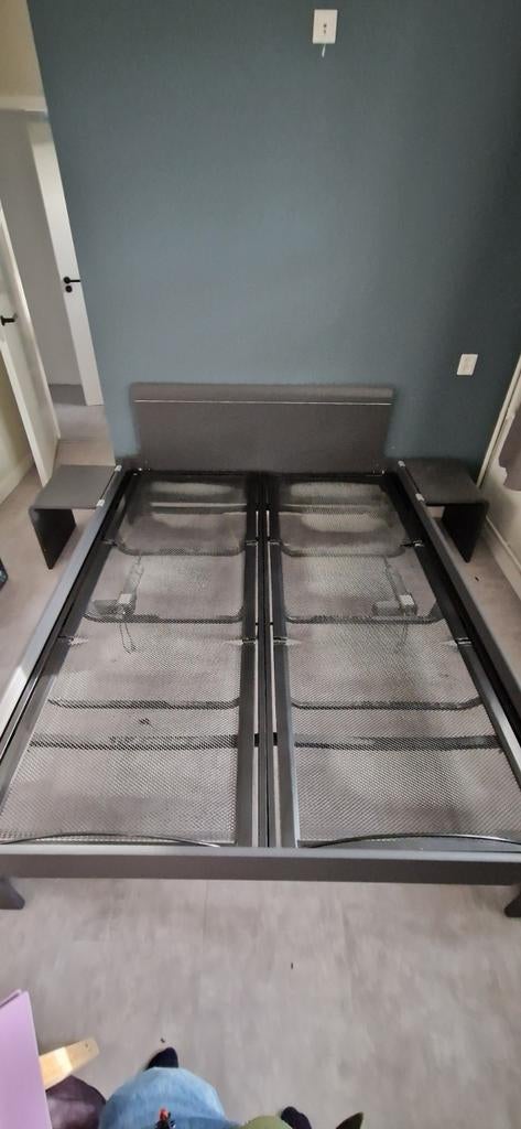 Auping 2-persoons bed 180x200 met spiraalbodems + nachtkastj, Ophalen, Gebruikt, Tweepersoons, 180 cm