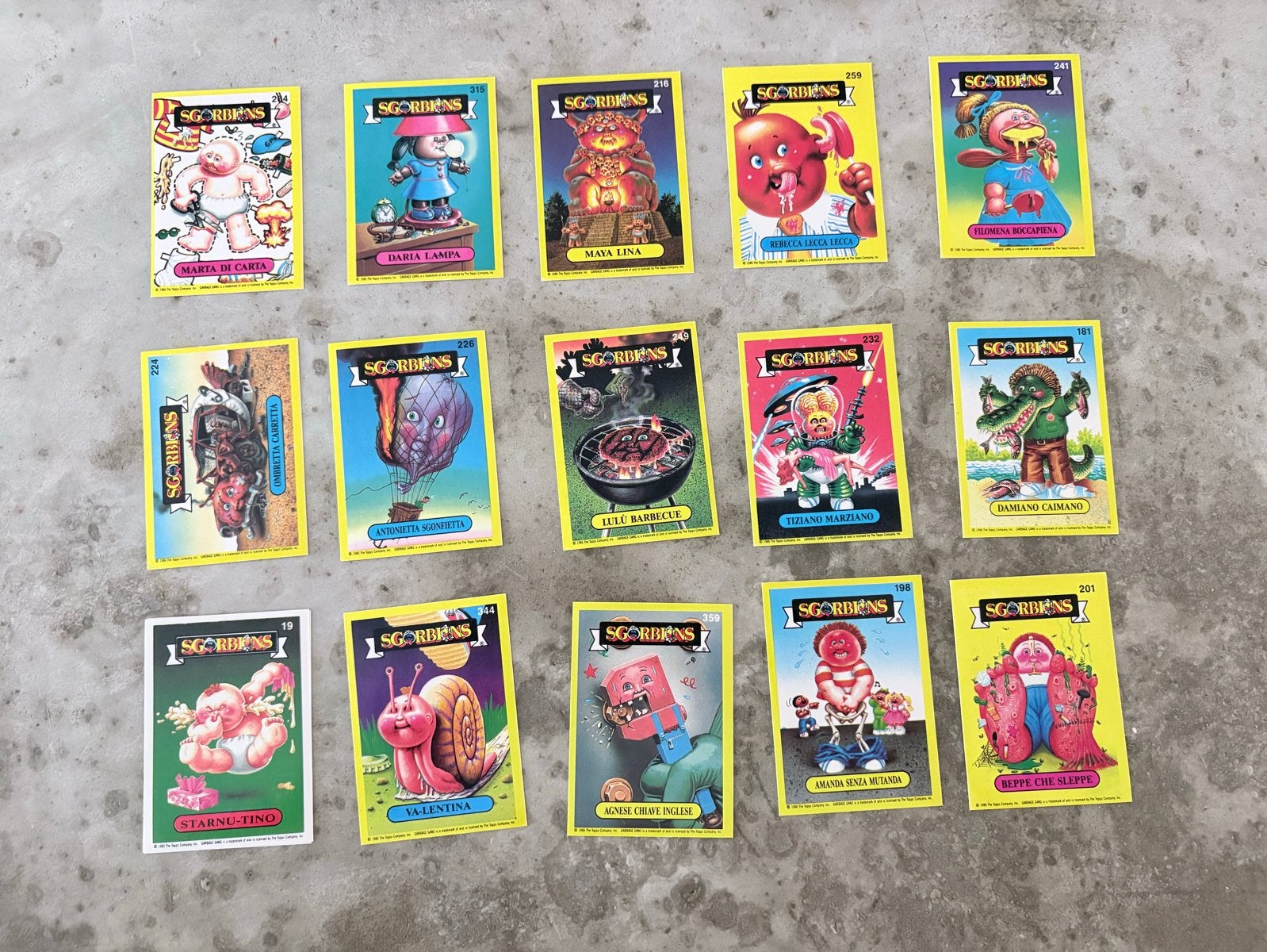 Garbage Pail Kids Sgorbions en Basuritas, Verzenden, Gebruikt, Meerdere plaatjes