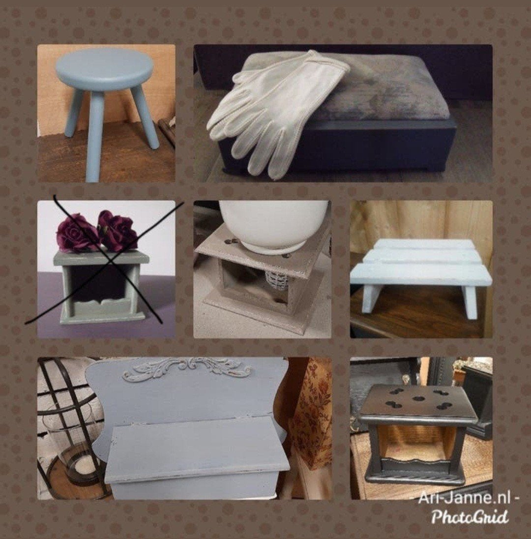 Landelijke pennen/sleutel bakje,stoofje,krukje,brocante deco, Ophalen of Verzenden