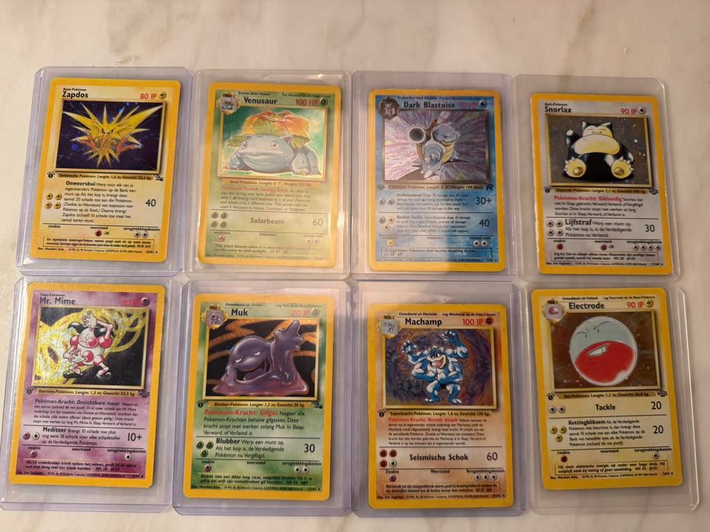 8 Pokemonkaarten holo 1st edition Pokemon, Hobby en Vrije tijd, Verzamelkaartspellen | Pokémon, Ophalen of Verzenden, Zo goed als nieuw
