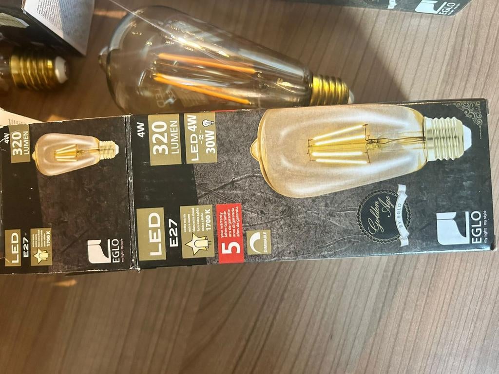 5x led lamp 4 Watt Eglo E27 dimbaar vintage te koop, Huis en Inrichting, Led-lamp, Minder dan 30 watt, Nieuw, E27 (groot)