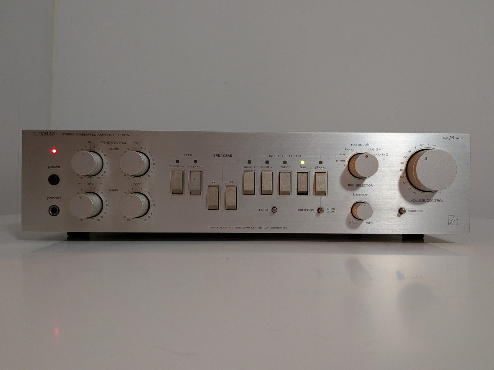 Luxman L-116A versterker, Gebruikt, 60 tot 120 watt, Stereo, Ophalen