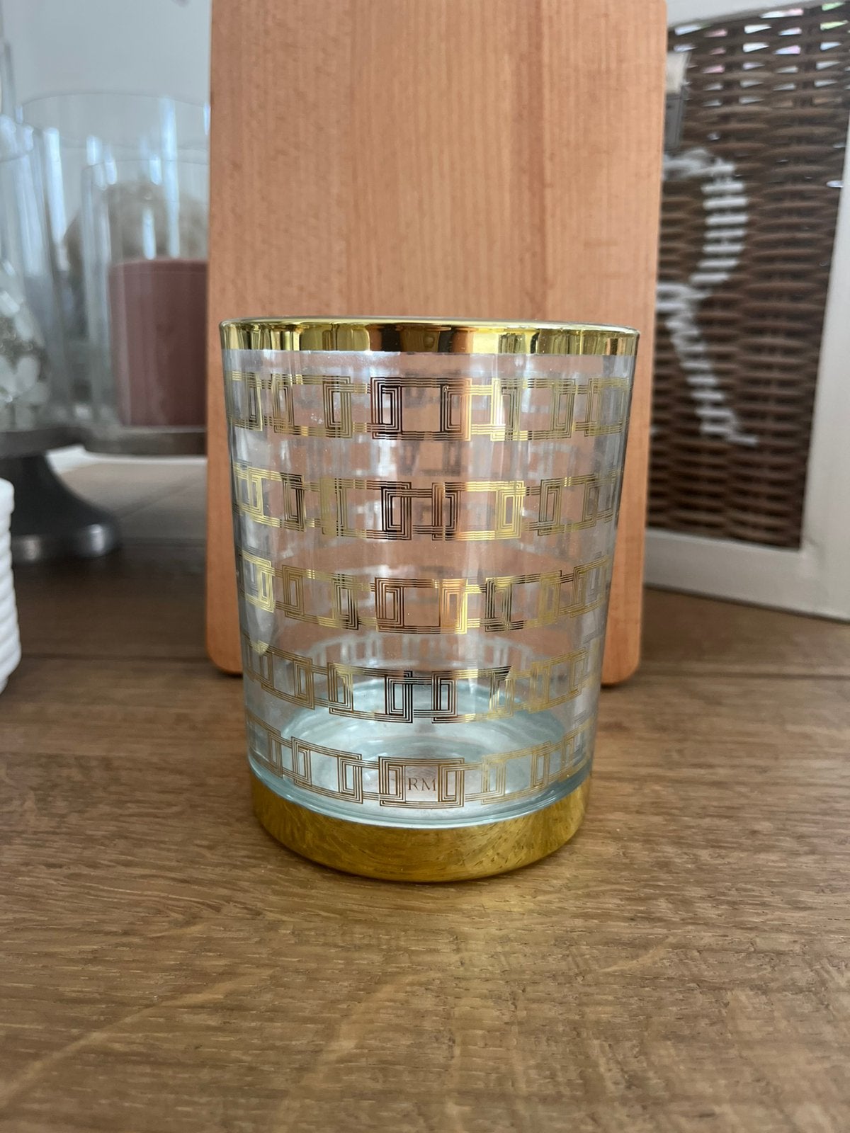Rivièra Maison waxinelichthouder, Graphic Lines Votive gold, Ophalen of Verzenden, Nieuw, Overige materialen, Kandelaar