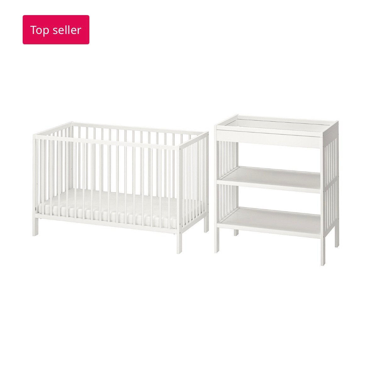 IKEA GULLIVER set, bedje + commode + matras + mat, Ophalen, Gebruikt, Lattenbodem, Minder dan 140 cm