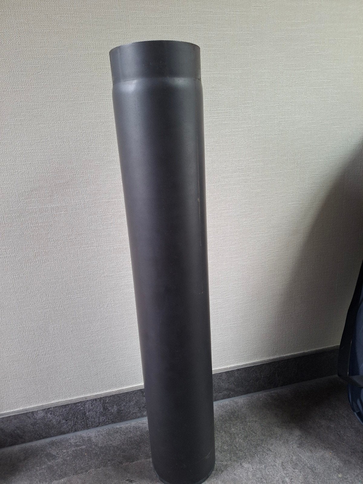 Enkelwandige kachelpijp 150mm met verjonging, zwart, 89cm, Ophalen, Zo goed als nieuw, Vrijstaande haard, Houthaard