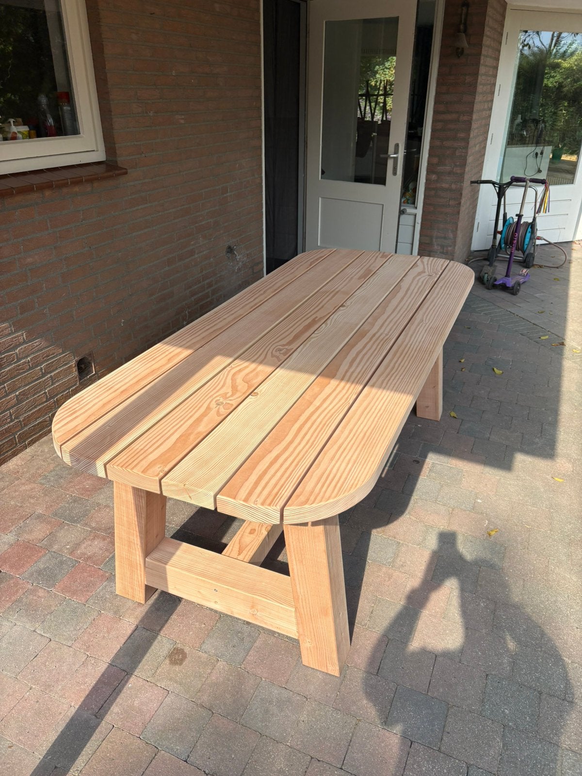 Tuintafel ovaal, Tuin en Terras, Tuintafels, Ophalen of Verzenden, Nieuw, Rechthoekig, Hout