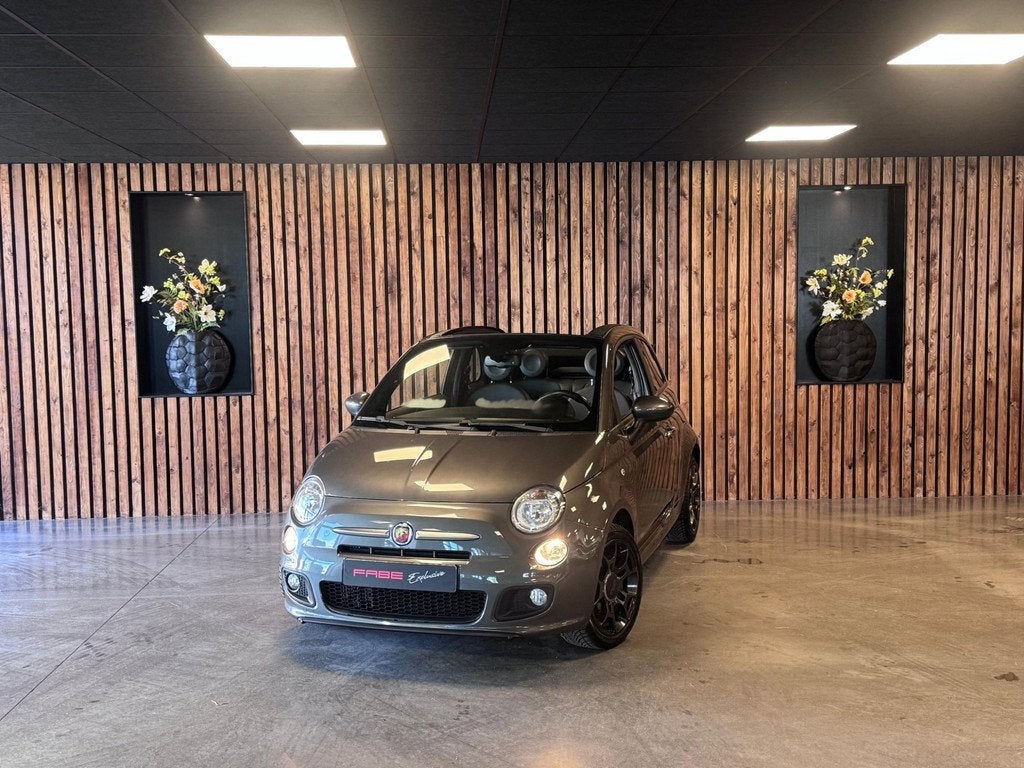 Fiat 500 C 0.9 TwinAir Turbo 500S / Abarth Look / NAP / Airc, Gebruikt, Euro 6, Cabriolet, Leder en Stof
