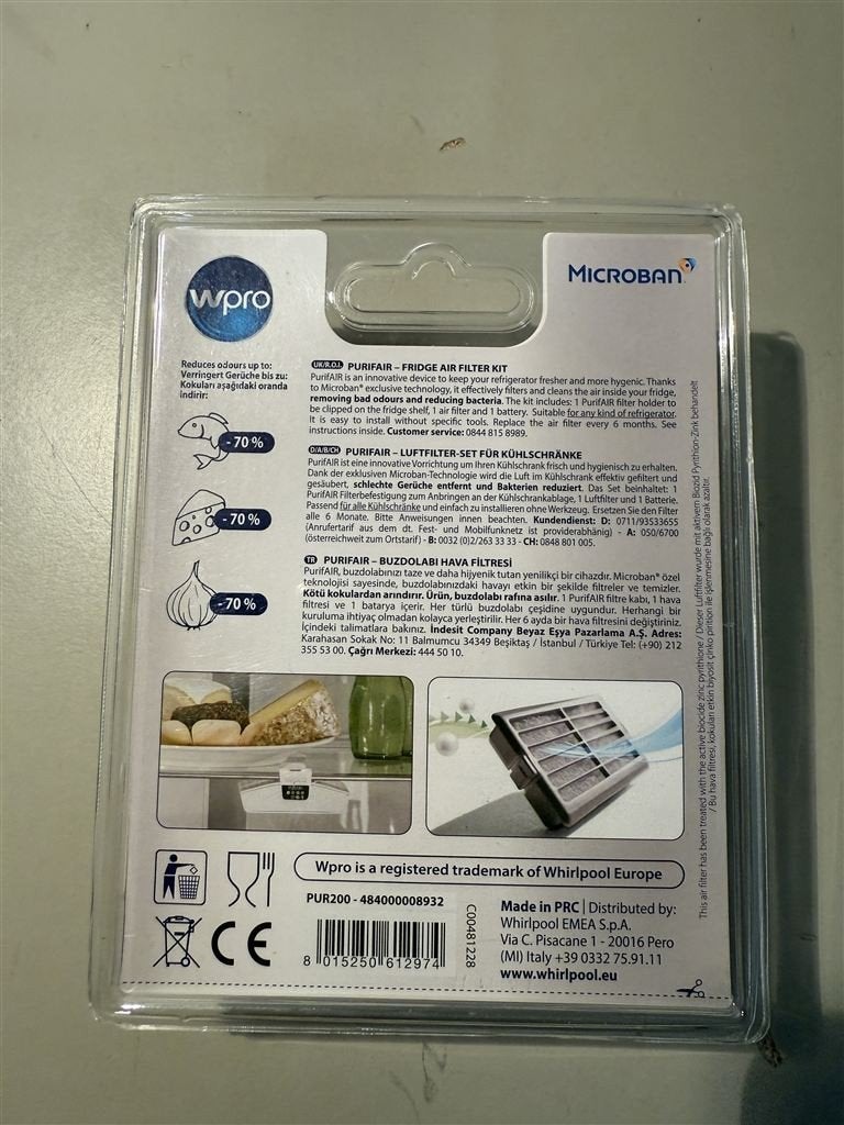 WPRO Purifier Koelkast Luchtfilter voor Ultieme Frisheid - P, Ophalen of Verzenden