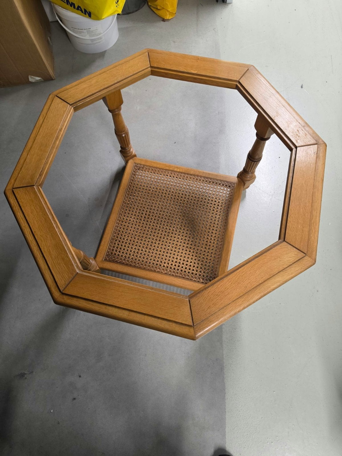 mooie 8 hoekige salontafel met glasplaat, Ophalen, Gebruikt, 50 tot 100 cm, 50 tot 100 cm