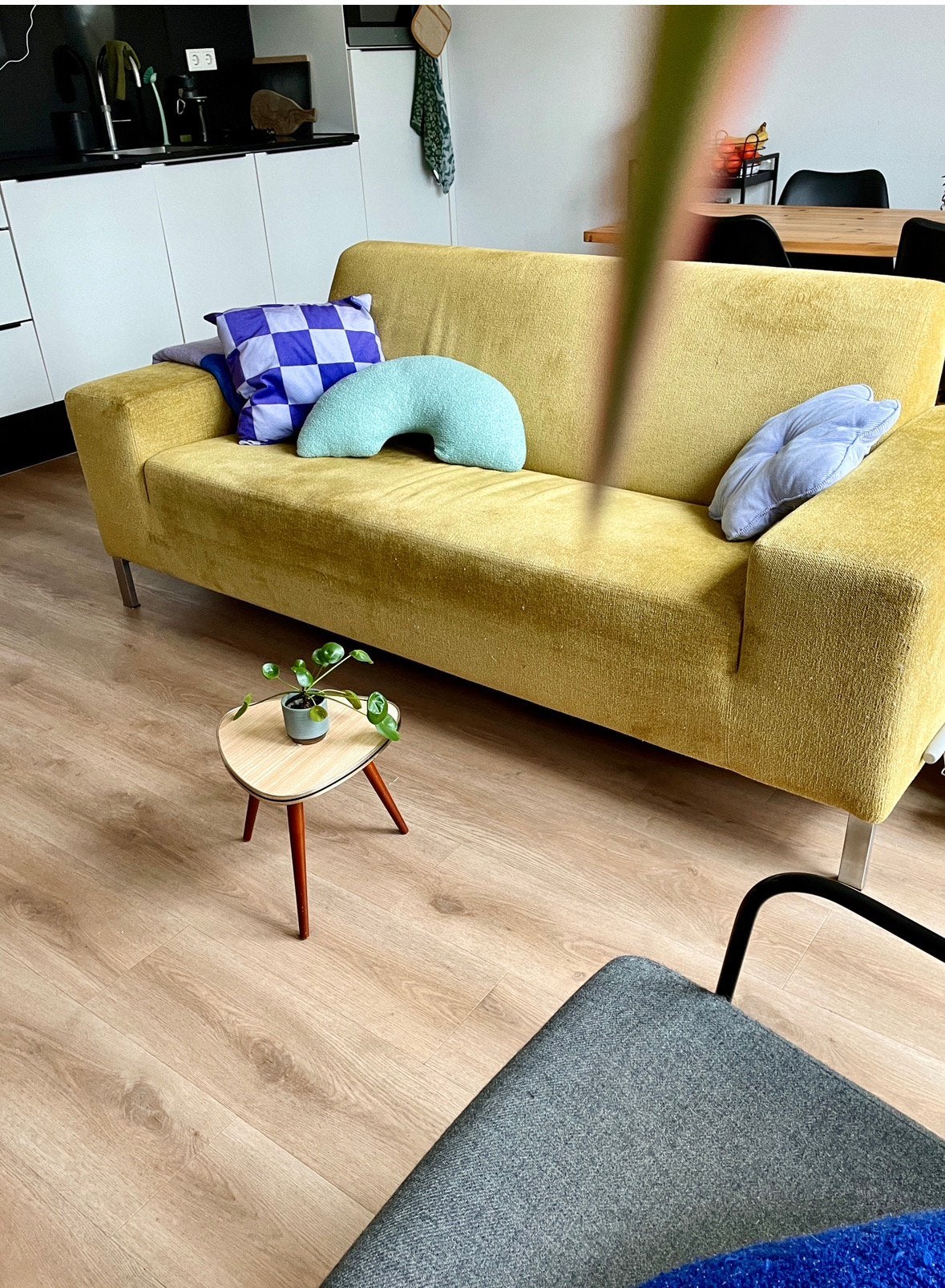 Gelderland 2,5 zits design bank 6511 geel, Ophalen, Gebruikt, Driepersoons, 75 tot 100 cm