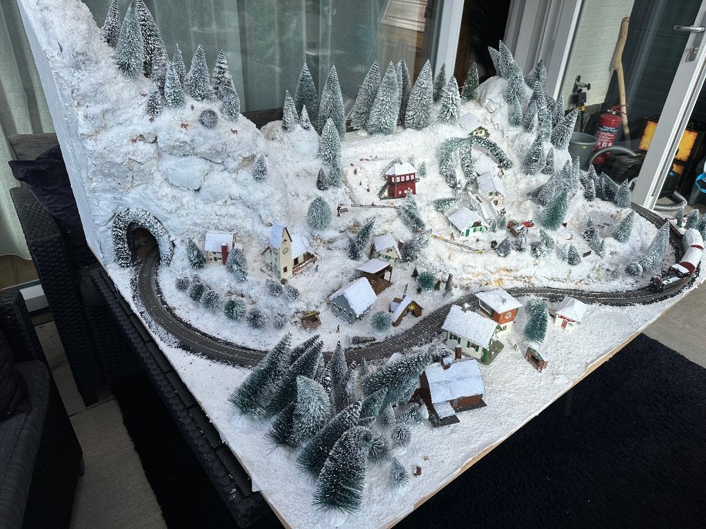Trein baan kerst dorp., Ophalen, Wisselstroom, Gebruikt, Overige typen