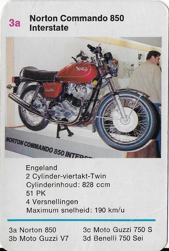 M108 motorkaartje norton commando 850 interstate (3a), Ophalen of Verzenden, Zo goed als nieuw, Motoren
