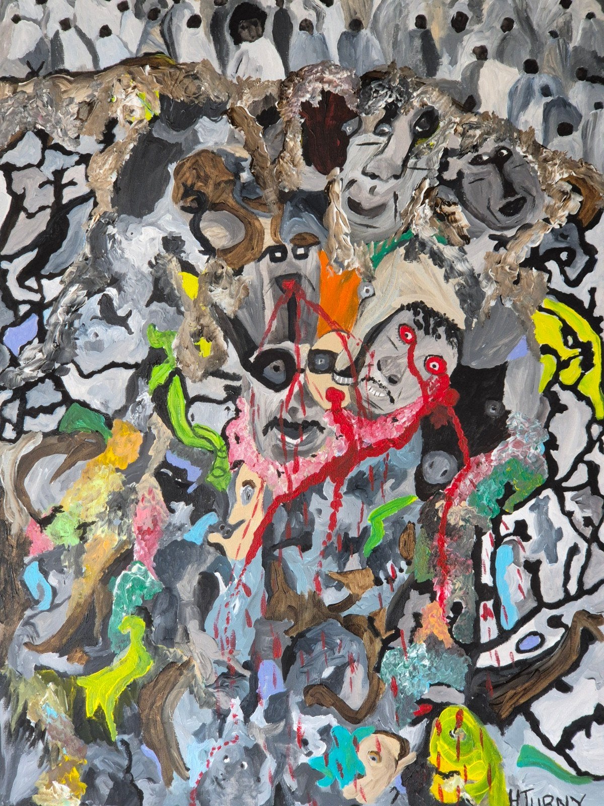 Abstracte expressie: 'De Schreeuw' van H. Turny, Ophalen of Verzenden