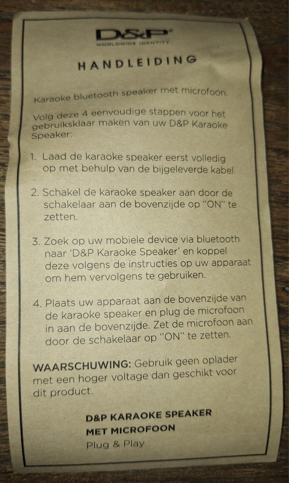 D&P Karaoke Speaker met Microfoon - Draagbaar & Bluetooth, Ophalen, Zo goed als nieuw, Complete set