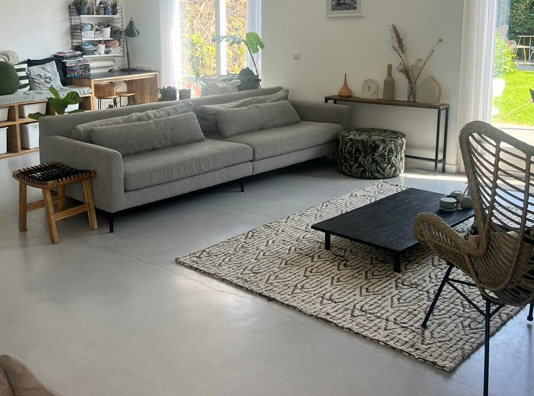 Vt-wonen 4-zits Hang Out Bank Bouclé Grijs 2,8m, Ophalen, Zo goed als nieuw, 75 tot 100 cm, 200 tot 250 cm
