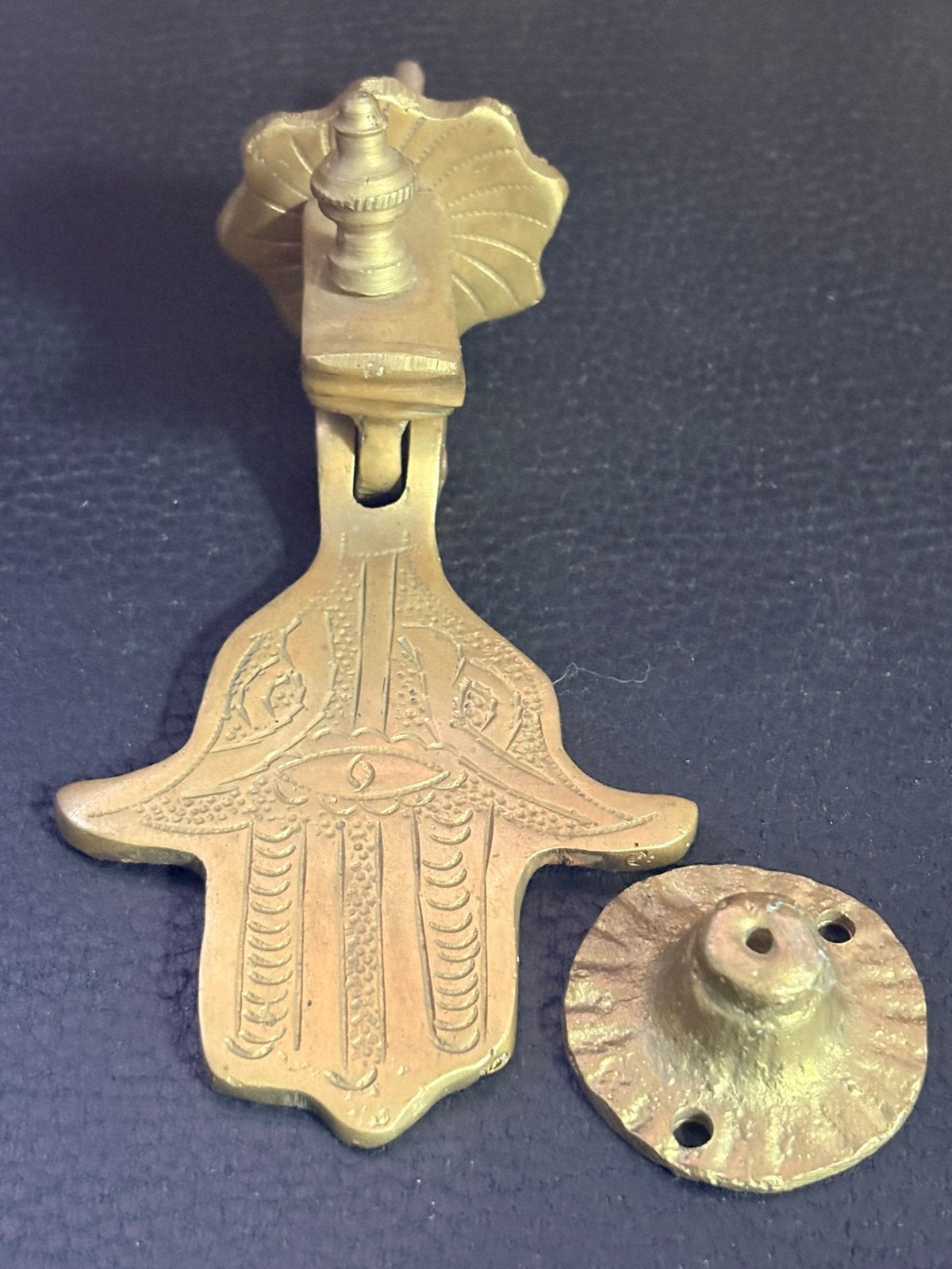 Marokkaanse messing deurklopper Hand van Fatima, Ophalen of Verzenden, Koper