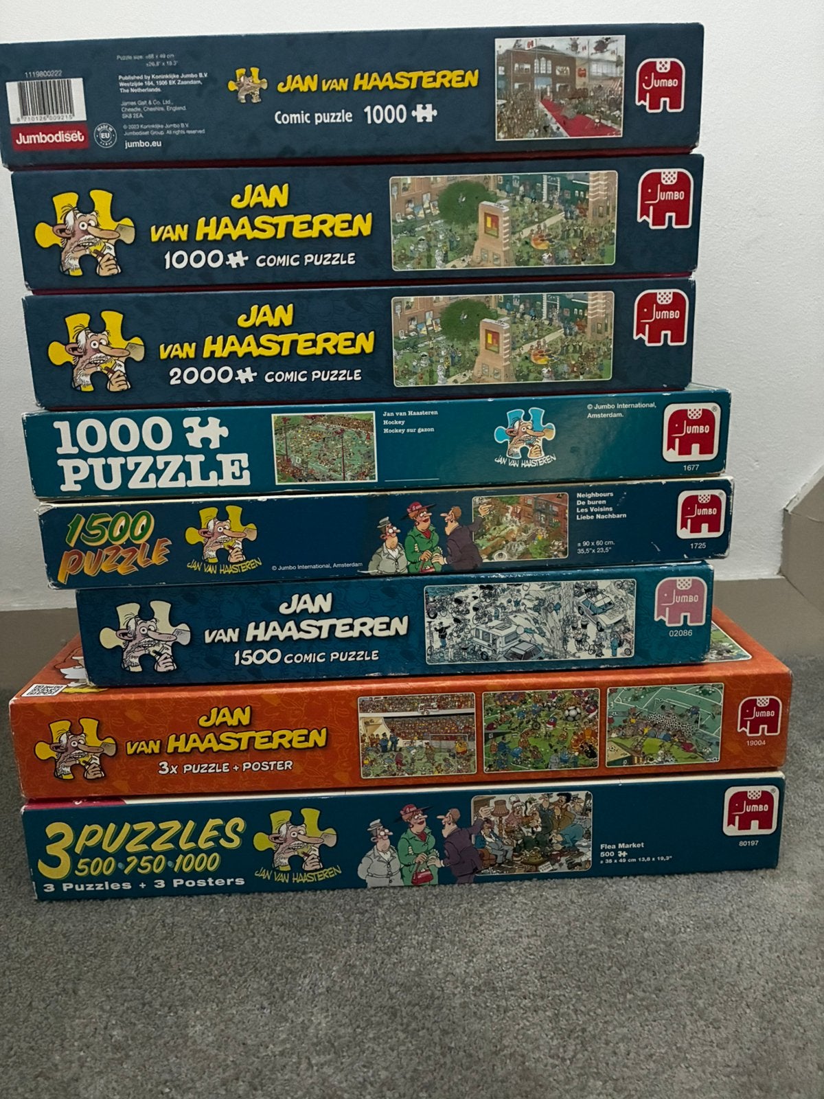Verschillende Jan van Haasteren puzzels, Ophalen, 500 t/m 1500 stukjes, Zo goed als nieuw