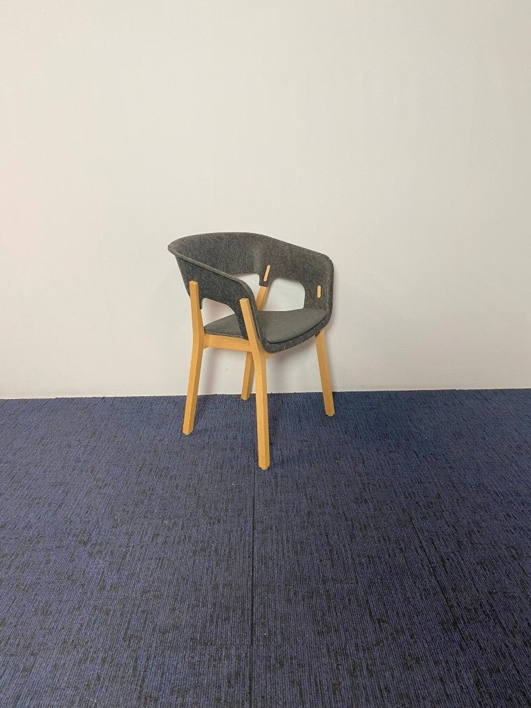 4 x Vergaderstoel Kusch & Co 3000 Njord, donkergrijs / hout, Ophalen, Gebruikt, Vier, Stof