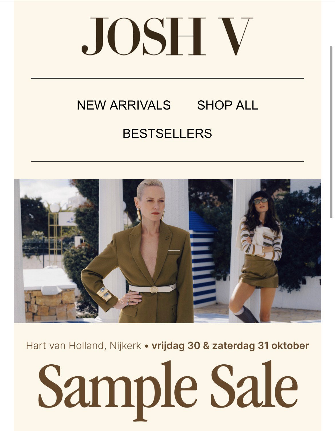 2xJoshV sample sale shift 1 9.00-11.00, Twee personen