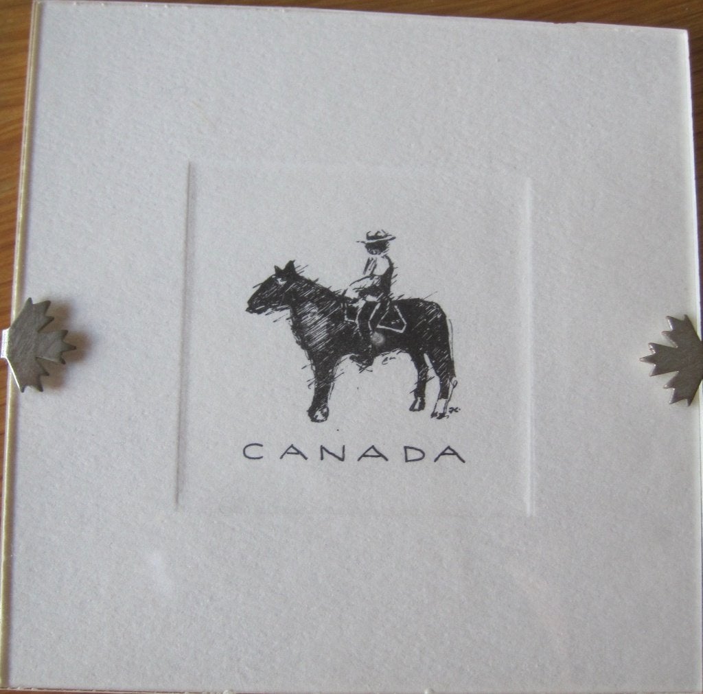 mini prent van een ruiter - origineel uit Canada - 1996, Minder dan 50 cm, Nieuw, Ophalen of Verzenden, Schilderij